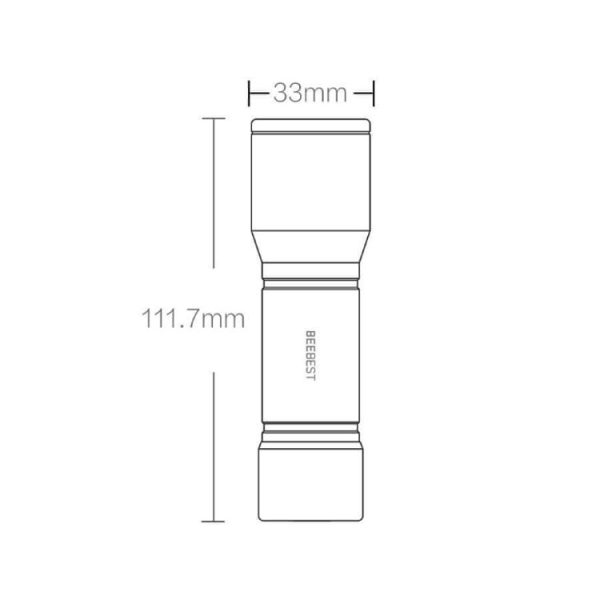 Original Xiaomi Youpin BEEBEST Portable Flashlight, Support Three-gear Mode (Black) - Image 3