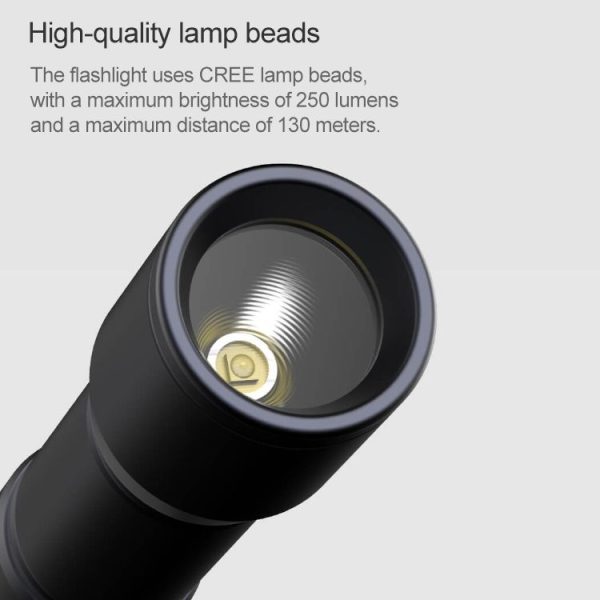 Original Xiaomi Youpin BEEBEST Portable Flashlight, Support Three-gear Mode (Black) - Image 4