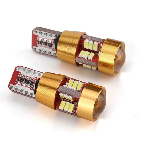 2 PCS LED Light Bulb 6000K White Super Bright 168 2825 W5W T10 Decoder Replacement, For Car Dome Map Side Marker Door Courtesy License Plate Lights (Gold) - Image 2