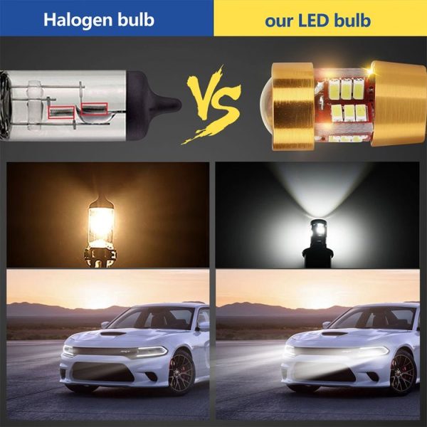 2 PCS LED Light Bulb 6000K White Super Bright 168 2825 W5W T10 Decoder Replacement, For Car Dome Map Side Marker Door Courtesy License Plate Lights (Gold) - Image 8