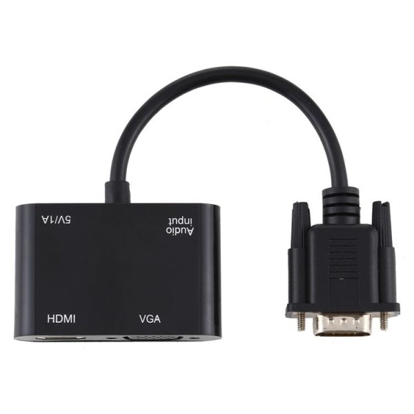 2 in 1 VGA to HDMI + VGA 15 Pin HDTV Adapter Converter with Audio - Image 2