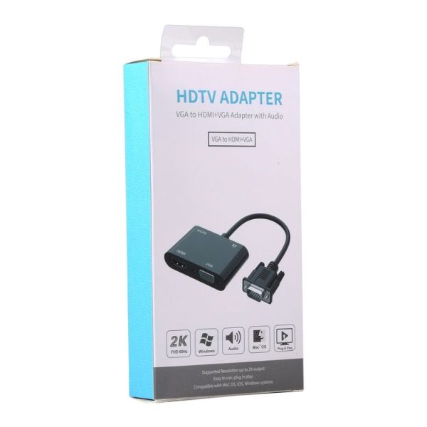 2 in 1 VGA to HDMI + VGA 15 Pin HDTV Adapter Converter with Audio - Image 6