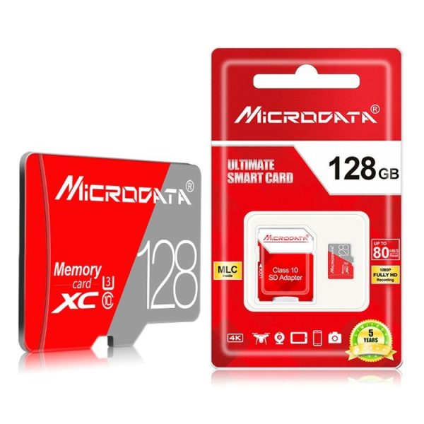 MICRODATA 128GB Class10 Red and Grey TF (Micro SD) Memory Card - Image 4