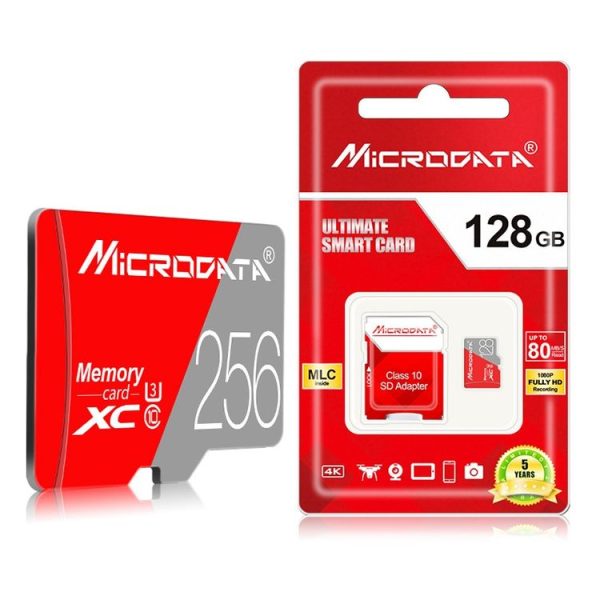 MICRODATA 256GB Class10 Red and Grey TF (Micro SD) Memory Card - Image 4