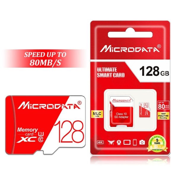 MICRODATA 128GB High Speed U3 Red and White TF (Micro SD) Memory Card - Image 7