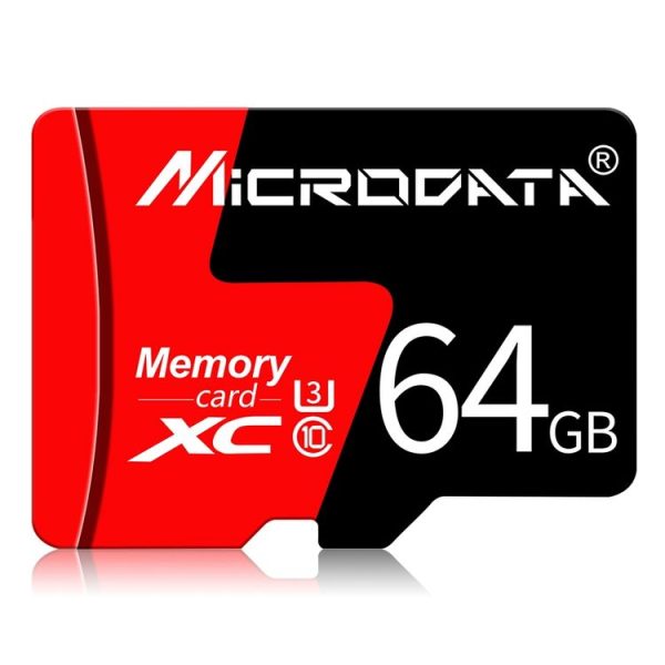 MICRODATA 64GB U3 Red and Black TF (Micro SD) Memory Card