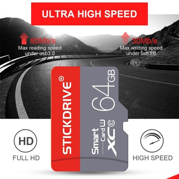 STICKDRIVE 128GB U3 Red and Grey TF (Micro SD) Memory Card - Image 4