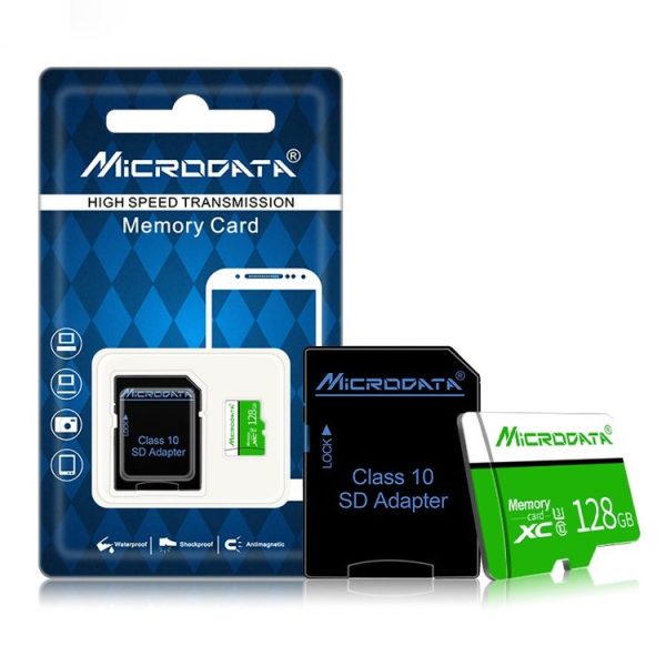 MICRODATA 128GB U3 Green and White TF (Micro SD) Memory Card - Image 4