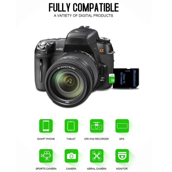 MICRODATA 128GB U3 Green and White TF (Micro SD) Memory Card - Image 5