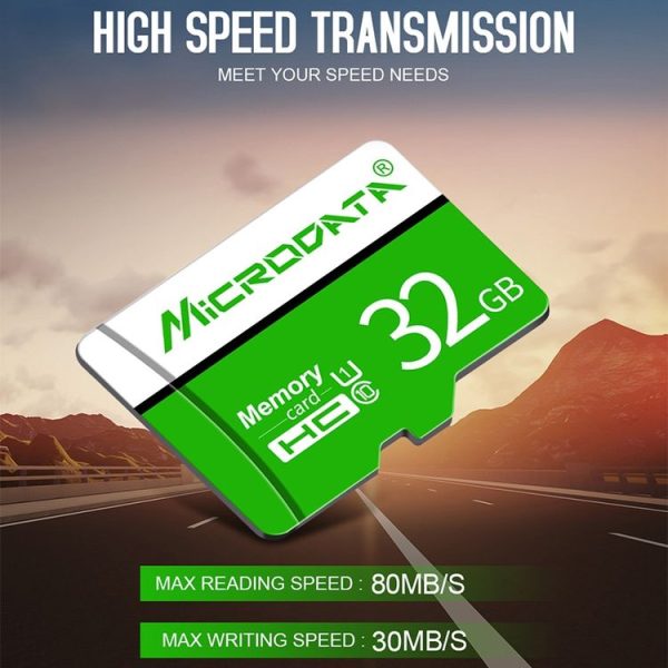MICRODATA 128GB U3 Green and White TF (Micro SD) Memory Card - Image 9