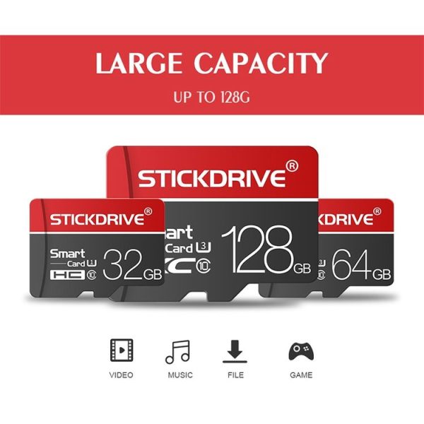 STICKDRIVE 16GB U1 White Line Red and Black TF (Micro SD) Memory Card - Image 5