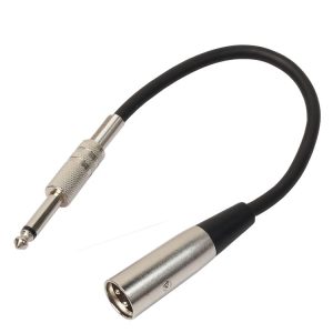 30cm XLR 3-Pin Male to 1 / 4 inch (6.35mm) XLR Female Plug Stereo Microphone Audio Cord Cable