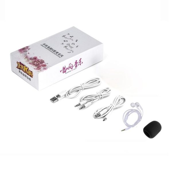 BGN-C7 Condenser Microphone Dual Mobile Phone Karaoke Live Singing Microphone Built-in Sound Card (Red) - Image 3