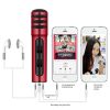 BGN-C7 Condenser Microphone Dual Mobile Phone Karaoke Live Singing Microphone Built-in Sound Card (Red) - Image 6