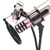BGN-C7 Condenser Microphone Dual Mobile Phone Karaoke Live Singing Microphone Built-in Sound Card (Red) - Image 7