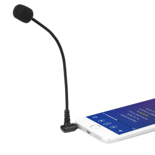 BOYA BY-UM4 3.5mm Interface Plug Live Show Omni-directional Condenser Mic Mini Flexible Microphone for iPhone, Galaxy, Huawei, LG and other Smartphones (Black)