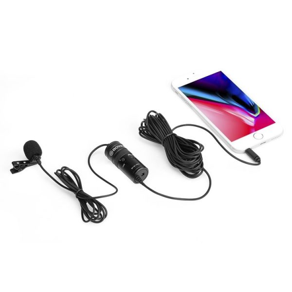 BOYA BY-M1 PRO Universal 3.5mm Plug Omni-directional Lavalier Microphone, Cable Length: 6m (Black) - Image 6