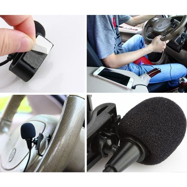 ZJ025MR Stick-on Clip-on Lavalier Mono Microphone for Car GPS / Bluetooth Enabled Audio DVD External Mic, Cable Length: 3m, 90 Degree Elbow 2.5mm Jack - Image 5