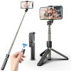 L03 Aluminum Alloy Foldable Bluetooth Tripod Selfie Stick (Black)
