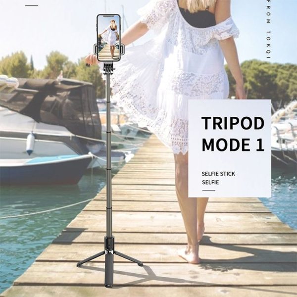 L03 Aluminum Alloy Foldable Bluetooth Tripod Selfie Stick (Black) - Image 13