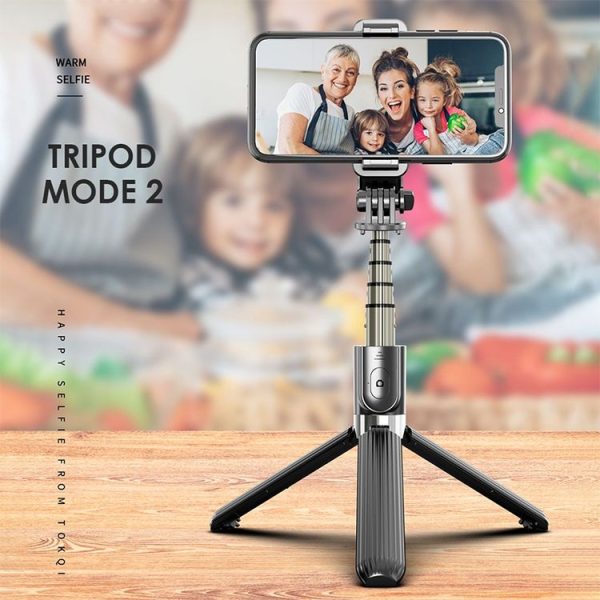 L03 Aluminum Alloy Foldable Bluetooth Tripod Selfie Stick (Black) - Image 14