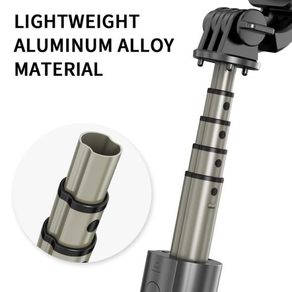L03 Aluminum Alloy Foldable Bluetooth Tripod Selfie Stick (Black) - Image 5