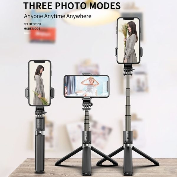 L03 Aluminum Alloy Foldable Bluetooth Tripod Selfie Stick (Black) - Image 7