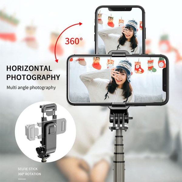 L03 Aluminum Alloy Foldable Bluetooth Tripod Selfie Stick (Black) - Image 9