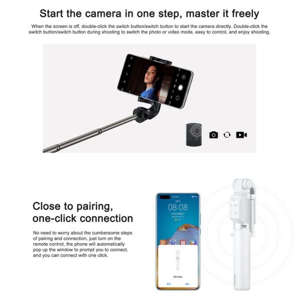Original Huawei Wireless Bluetooth Tripod Self Timer Selfie Stick (Black) - Image 8