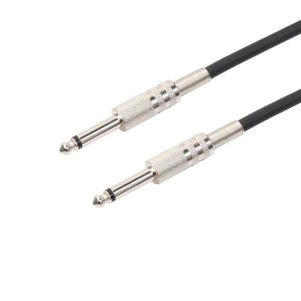 1.8m 1 / 4 inch (6.35mm) Male to Male Shielded Jack Mono Plugs Audio Patch Cable