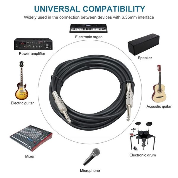 1.8m 1 / 4 inch (6.35mm) Male to Male Shielded Jack Mono Plugs Audio Patch Cable - Image 4