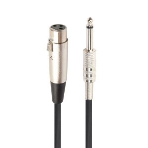 5m XLR 3-Pin Female to 1 / 4 inch (6.35mm) Mono Shielded Microphone Mic Cable