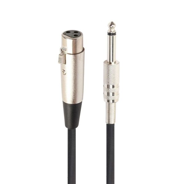 5m XLR 3-Pin Female to 1 / 4 inch (6.35mm) Mono Shielded Microphone Mic Cable