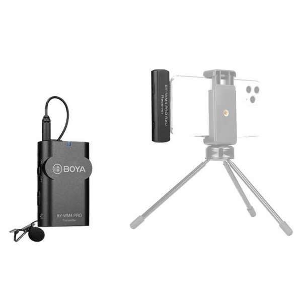 BOYA BY-WM4 Pro K5 Dual-Channel 2.4G Wireless Lavalier Microphone System with Transmitter and Type-C Receiver for Smartphones and Cameras