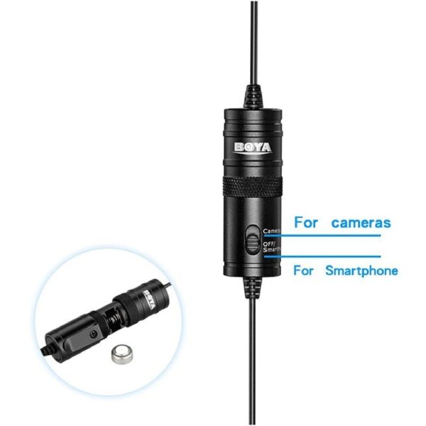 BOYA BY-M1DM Universal 3.5mm Plug Dual Omni-directional Lavalier Microphone, Cable Length: 4m - Image 3
