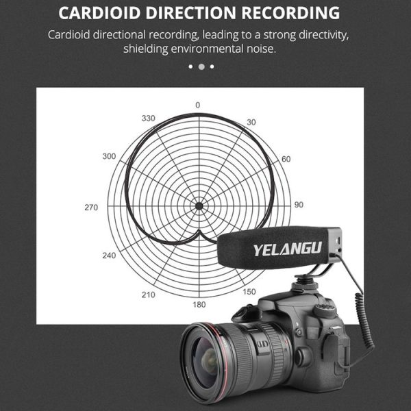 YELANG MIC09 Shotgun Gain Condenser Broadcast Microphone with Windshield for Canon / Nikon / Sony DSLR Cameras, Smartphones (Black) - Image 5
