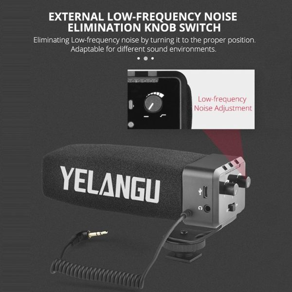 YELANG MIC09 Shotgun Gain Condenser Broadcast Microphone with Windshield for Canon / Nikon / Sony DSLR Cameras, Smartphones (Black) - Image 7