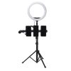 Fotopro SJ-89 Carbon Fiber Texture Tripod Mount Adapter Phone Clamp Bracket with Cold Shoe (Black) - Image 7