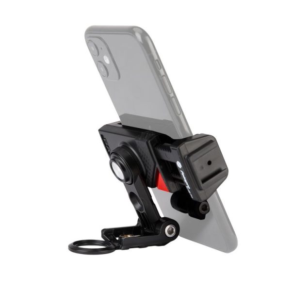 Fotopro SJ-89 Pro Carbon Fiber Texture Horizontal and Vertical Tripod Mount Adapter Phone Clamp Bracket with Cold Shoe (Black)