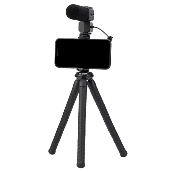 Fotopro SJ-36+ 360 Degree Rotation Horizontal and Vertical Tripod Mount Adapter Phone Clamp Bracket with Cold Shoe (Black) - Image 5