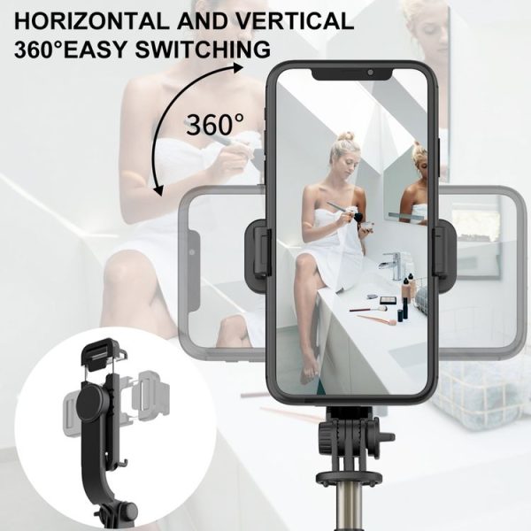 Q03 Bluetooth Remote Control Tripod Selfie Stick Phone Holder (Black) - Image 4