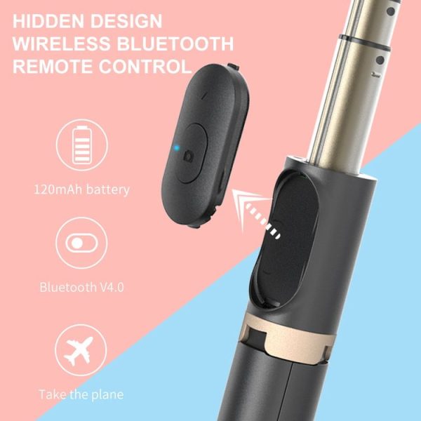 Q03 Bluetooth Remote Control Tripod Selfie Stick Phone Holder (Black) - Image 5