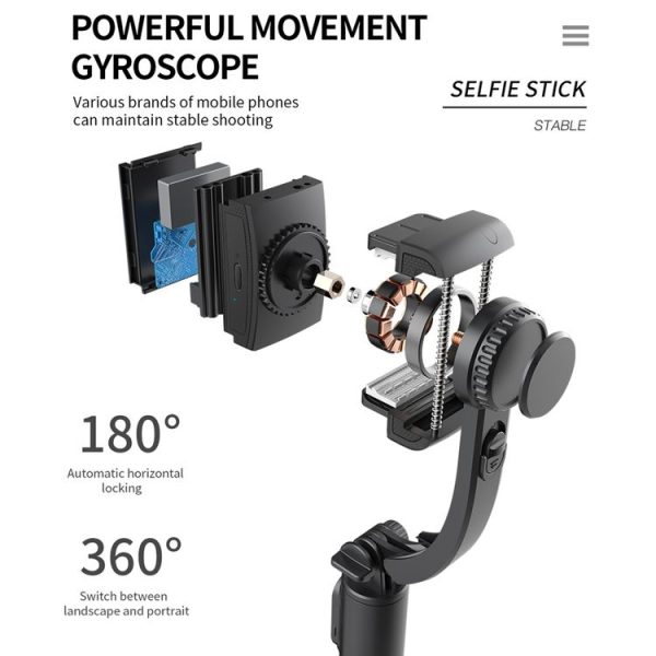 Q08 Gimbal Stabilizer Bluetooth Remote Control Tripod Selfie Stick (White) - Image 4