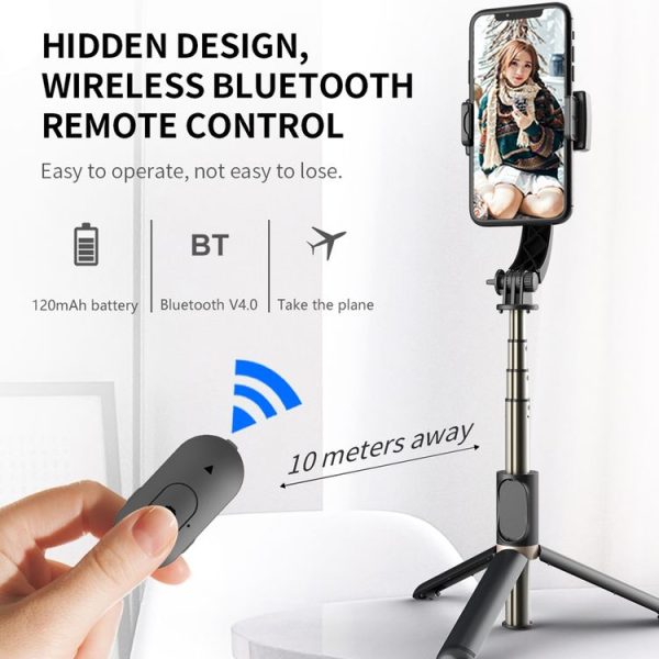 Q08 Gimbal Stabilizer Bluetooth Remote Control Tripod Selfie Stick (White) - Image 7