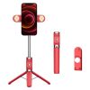 M01S Bluetooth Remote Control Dual Fill Light Tripod Selfie Stick (Red)