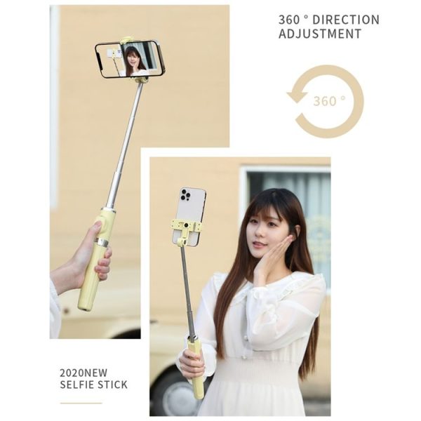M01S Bluetooth Remote Control Dual Fill Light Tripod Selfie Stick (Red) - Image 5