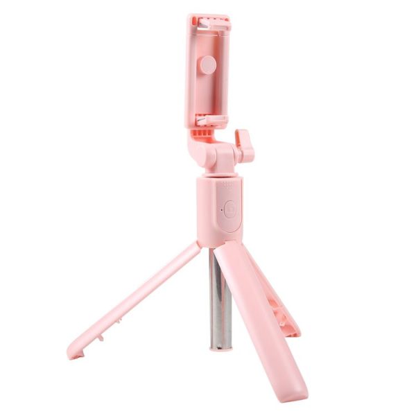 R1 Multifunctional Bluetooth Tripod Selfie Stick (Pink)