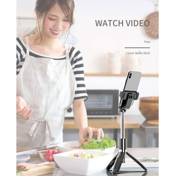 L02 100cm Multi-function Adjustable Bluetooth Self-timer Pole Tripod Selfie Stick (White) - Image 9