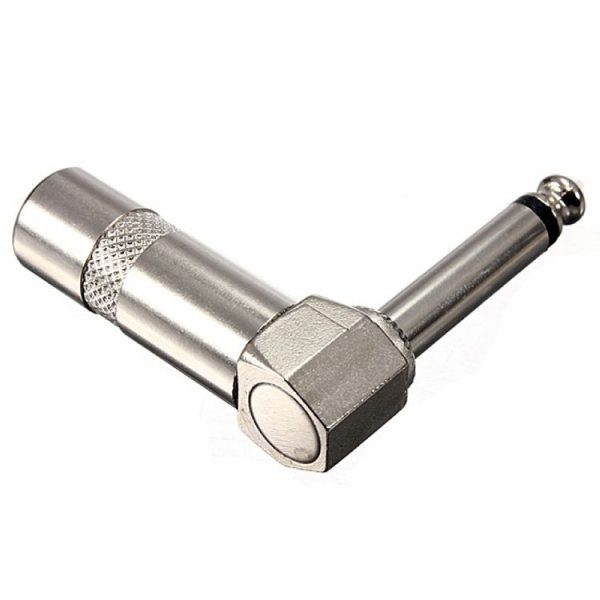 1 / 4 Inch 6.35mm Audio Mono Plug L-shaped Right Angle Screw Jack Male Guitar Audio Connector - Image 3