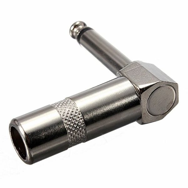 1 / 4 Inch 6.35mm Audio Mono Plug L-shaped Right Angle Screw Jack Male Guitar Audio Connector - Image 4